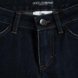Pre Owned Dolce and Gabbana Indigo Dark Wash Denim Fitted Cute Jeans XS