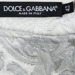 Pre Owned Dolce and Gabbana Multicolor Printed Jacquard Short Sleeve Top M