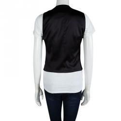 Pre Owned صديري دولتشي أند غابانا أسود بطانة نقشة الفهد مجسم M