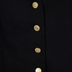 Pre Owned صديري دولتشي أند غابانا أسود بطانة نقشة الفهد مجسم M