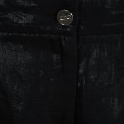 Pre Owned Dolce And Gabbana Black High Waist Wide Leg Trousers L