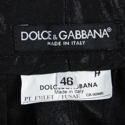 Pre Owned Dolce And Gabbana Black High Waist Wide Leg Trousers L