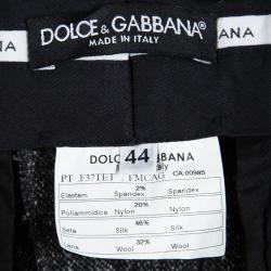 Pre Owned Dolce And Gabbana Grey Tweed Cropped Pants M