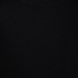 Pre Owned Dolce and Gabbana Black Wool Ribbed Sleeveless Top M