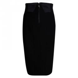 Pre Owned تنورة مستقيمة دولتشي أند غابانا صوف أسود بسحاب مزين M