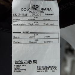 Pre Owned تنورة مستقيمة دولتشي أند غابانا صوف أسود بسحاب مزين M