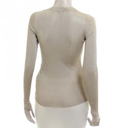 Pre Owned Dolce & Gabbana Beige Knit Cardigan S