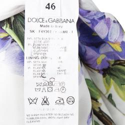 مملوكة مسبقًا تنورة ميدي دولتشي اند غابانا حرير مورد بيج L