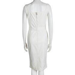 مملوكة مسبقًا فستان دولتشي أند غابانا بلا أكمام بحزام كريمي M