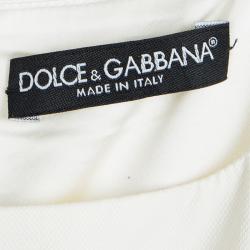 مملوكة مسبقًا فستان دولتشي أند غابانا بلا أكمام بحزام كريمي M