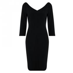 مملوكة مسبقًا فستان دولتشي أند غابانا أسود رقبة حرف V أكمام طويلة M