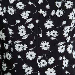 Pre Owned فستان دولتشي أند غابانا أسود مورد مطبوع بلا أكمام M