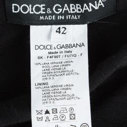 Pre Owned Dolce & Gabbana Black Knit Ruched Draped Skirt M