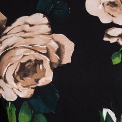 Pre Owned Dolce and Gabbana Black Floral Printed Sleeveless Peplum Top M