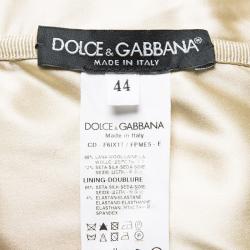 Pre Owned Dolce and Gabbana Multicolor Mosaic Printed Wool Strapless Dress M