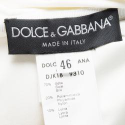 Pre Owned Dolce and Gabbana Black Lace Detail Corset Style Cropped Jacket L