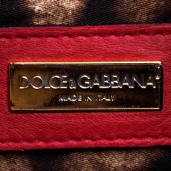 Pre Owned Dolce and Gabbana Red Leather Miss Easy Way Boston Bag