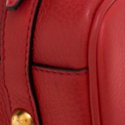 Pre Owned Dolce and Gabbana Red Leather Miss Easy Way Boston Bag