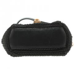 مملوكة مسبقًا Dolce and Gabbana Black Crochet Padlock Crossbody Bag
