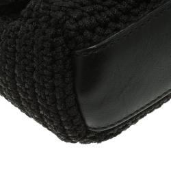 مملوكة مسبقًا Dolce and Gabbana Black Crochet Padlock Crossbody Bag