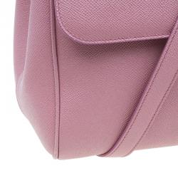 Pre Owned Dolce and Gabbana Pink Leather Large Miss Sicily Tote