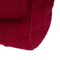 Pre Owned حقيبة دولتشي أند غابانا ميس سيسيلي وردة كروشيه حمراء كبيرة