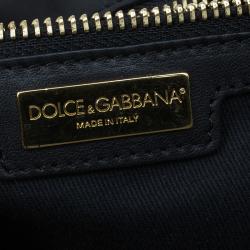 Pre Owned Dolce and Gabbana Green Leopard Print Leather Medium Miss Sicily Tote Bag
