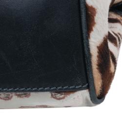 Pre Owned Dolce and Gabbana Leopard Print Pony Hair Miss Sicily Shoulder Bag