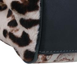 Pre Owned Dolce and Gabbana Leopard Print Pony Hair Miss Sicily Shoulder Bag