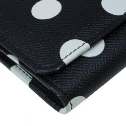 Pre Owned Dolce and Gabbana Black Polka Dot Leather Wallet on Chain