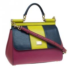 مملوكة مسبقًا Dolce and Gabbana Multicolor Leather Medium Miss Sicily Top Handle Bag