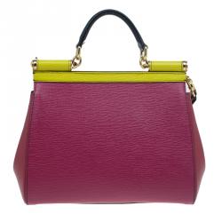 مملوكة مسبقًا Dolce and Gabbana Multicolor Leather Medium Miss Sicily Top Handle Bag