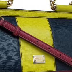 مملوكة مسبقًا Dolce and Gabbana Multicolor Leather Medium Miss Sicily Top Handle Bag