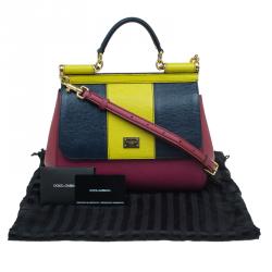 مملوكة مسبقًا Dolce and Gabbana Multicolor Leather Medium Miss Sicily Top Handle Bag