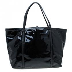 Pre Owned Dolce and Gabbana Black Patent Leather Miss Escape Tote