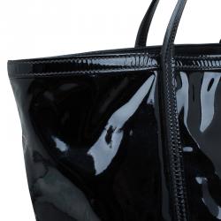 Pre Owned Dolce and Gabbana Black Patent Leather Miss Escape Tote