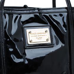 Pre Owned Dolce and Gabbana Black Patent Leather Miss Escape Tote