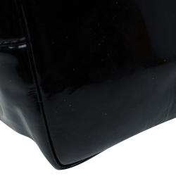 Pre Owned Dolce and Gabbana Black Patent Leather Miss Escape Tote