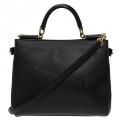 Pre Owned حقيبة دولتشي أند غابانا ميس سيسيلي جلد أسود