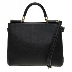 Pre Owned حقيبة دولتشي أند غابانا ميس سيسيلي جلد أسود