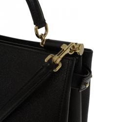 Pre Owned حقيبة دولتشي أند غابانا ميس سيسيلي جلد أسود