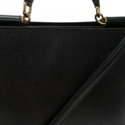 Pre Owned حقيبة دولتشي أند غابانا ميس سيسيلي جلد أسود