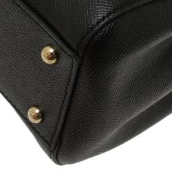 Pre Owned حقيبة دولتشي أند غابانا ميس سيسيلي جلد أسود