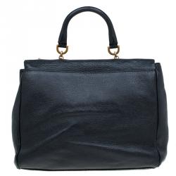 مملوكة مسبقًا Dolce and Gabbana Black Leather Miss Charlotte Top Handle Bag