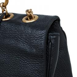 مملوكة مسبقًا Dolce and Gabbana Black Leather Miss Charlotte Top Handle Bag