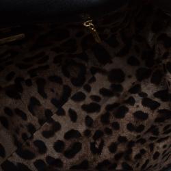 مملوكة مسبقًا Dolce and Gabbana Black Leather Miss Charlotte Top Handle Bag