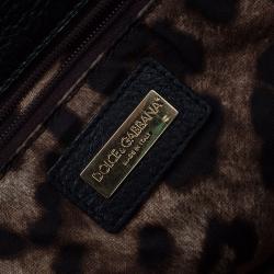 مملوكة مسبقًا Dolce and Gabbana Black Leather Miss Charlotte Top Handle Bag