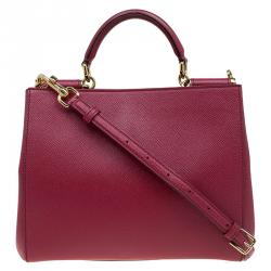 مملوكة مسبقًا حقيبة شوبر دولتشي أند غابانا ميس سيسيلي جلد أحمر