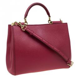 مملوكة مسبقًا حقيبة شوبر دولتشي أند غابانا ميس سيسيلي جلد أحمر