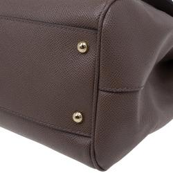 مملوكة مسبقًا حقيبة دولتشي أند غابانا ميس سيسيلي جلد بني